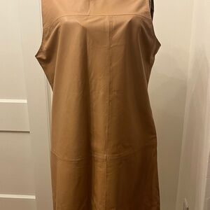 LEATHER SHEATH DRESS